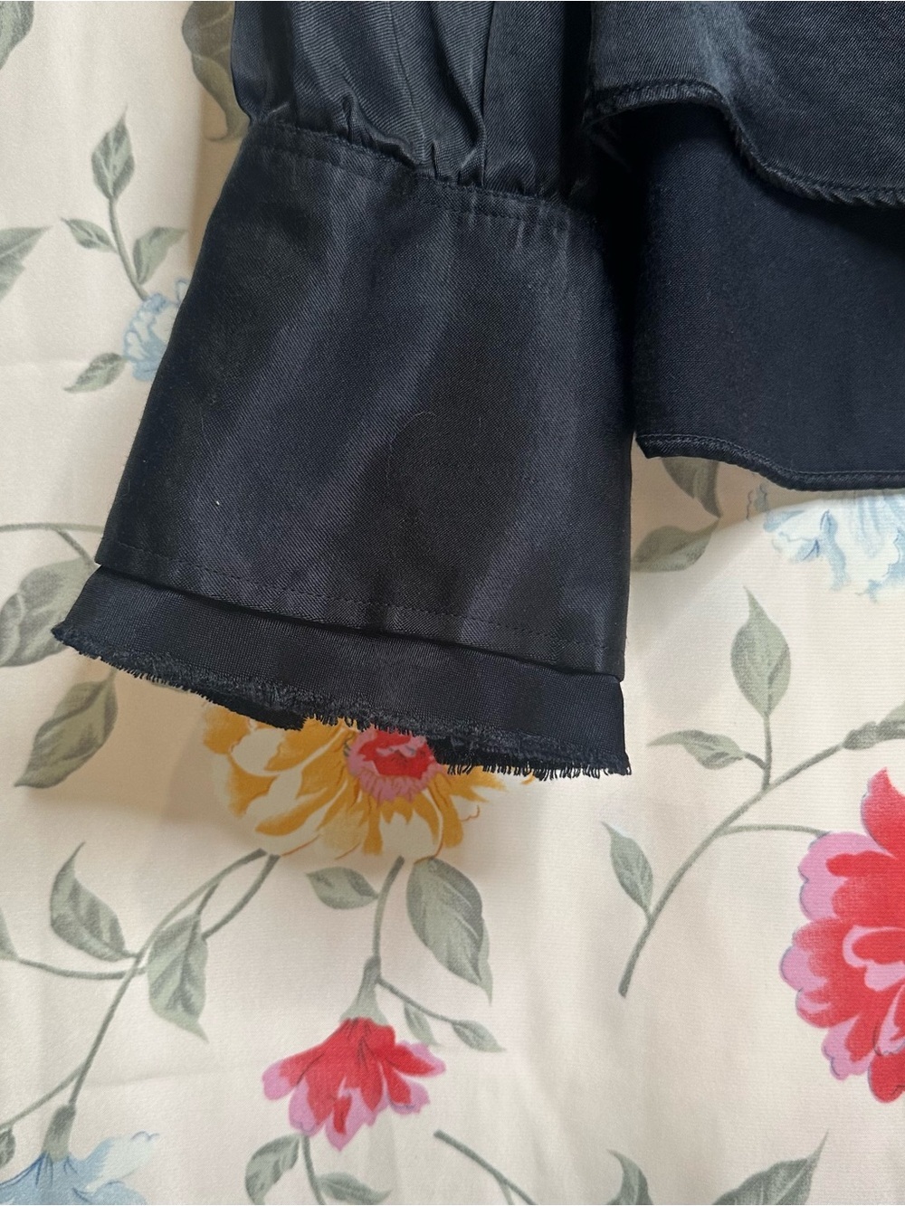 ZARA | Black Satin Button-Down Blouse with Gold Buttons | Women’s Size L - Picture 2 of 5
